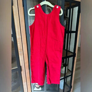 Vintage red corduroy overalls jon jon long toddler boy holidays jumpsuit